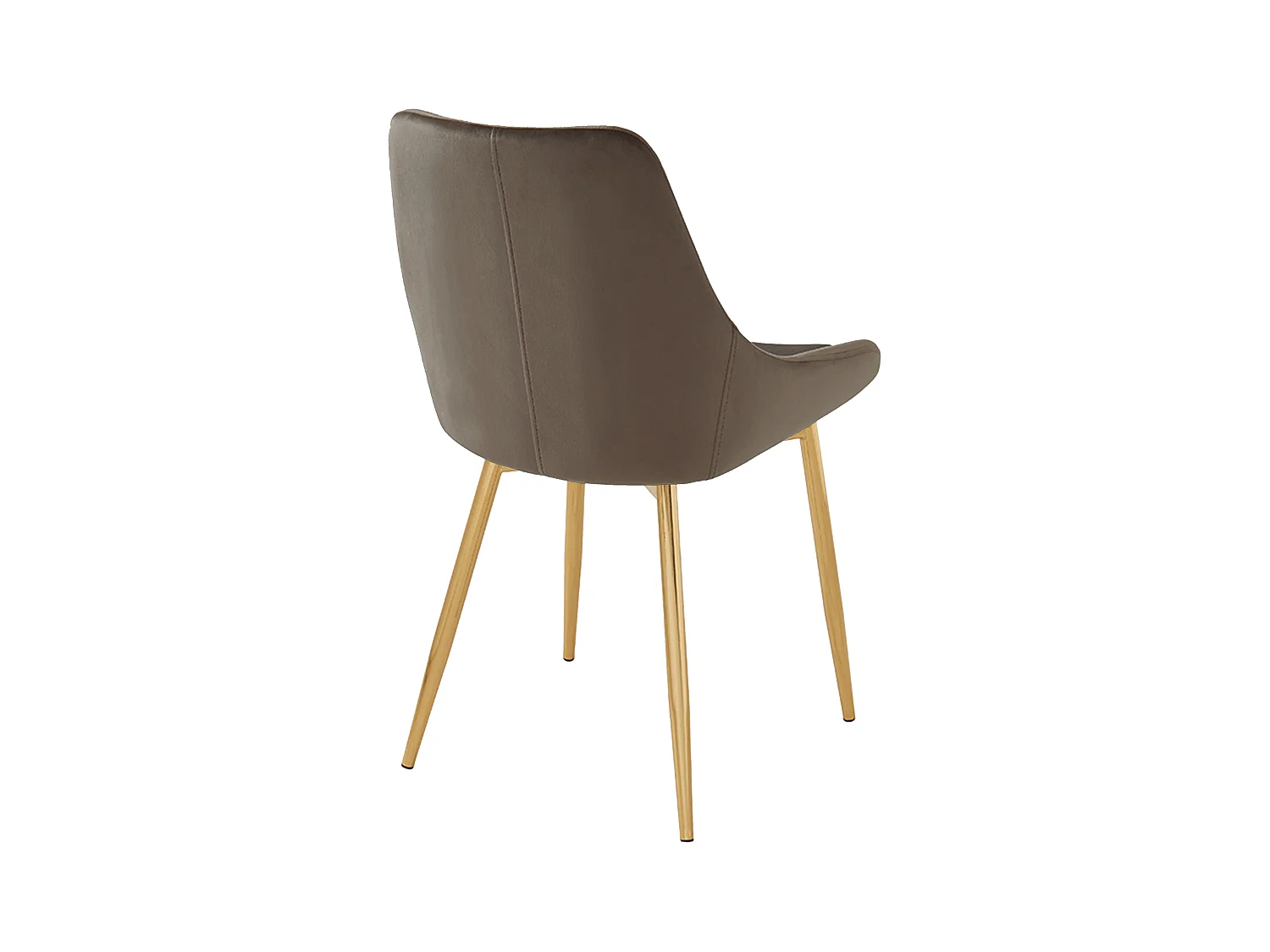 Lot de 6 chaises MASURIE - Velours et métal doré - Taupe