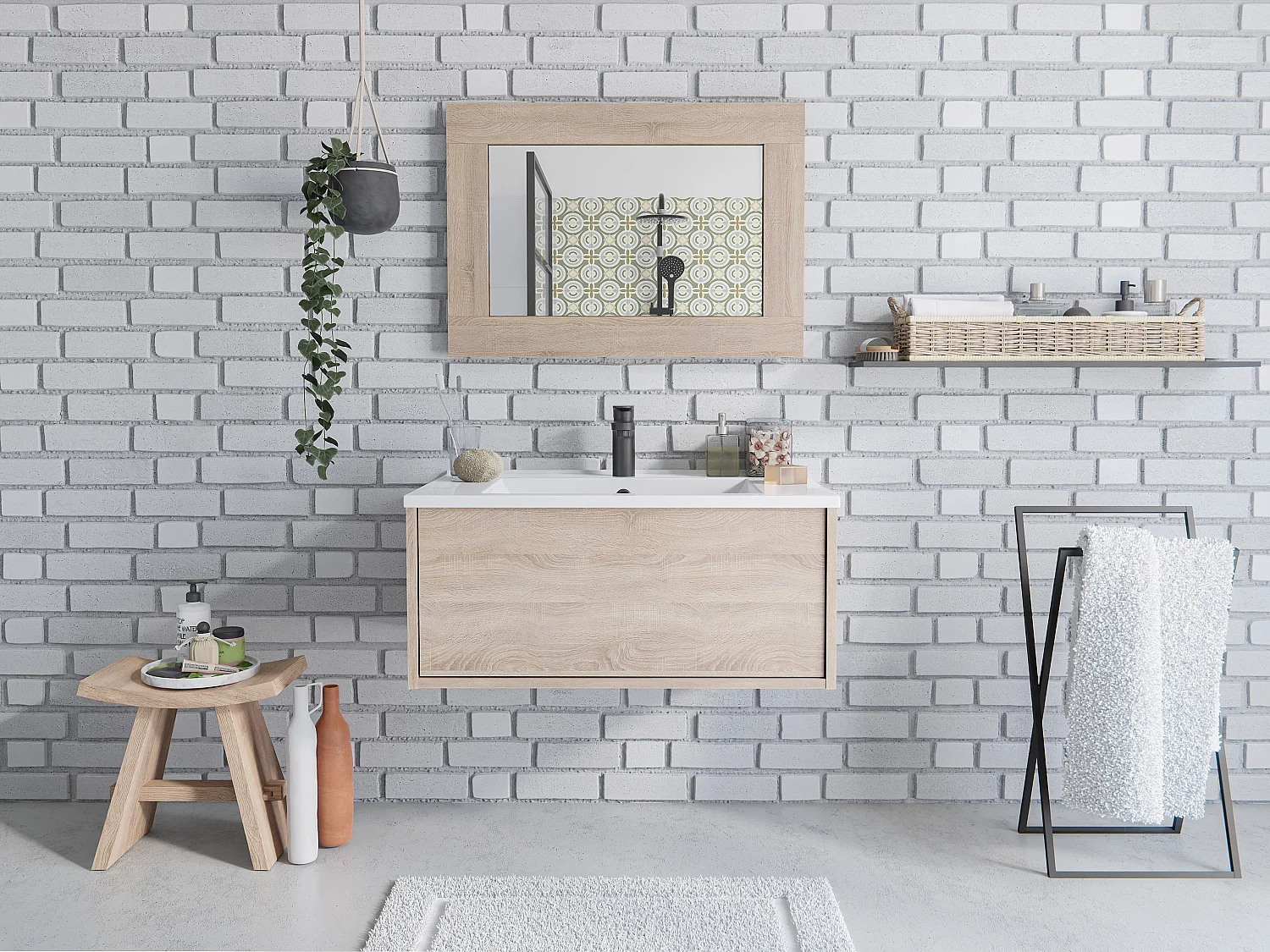 Badezimmerspiegel für Set - 70 x 50 cm - ALANA