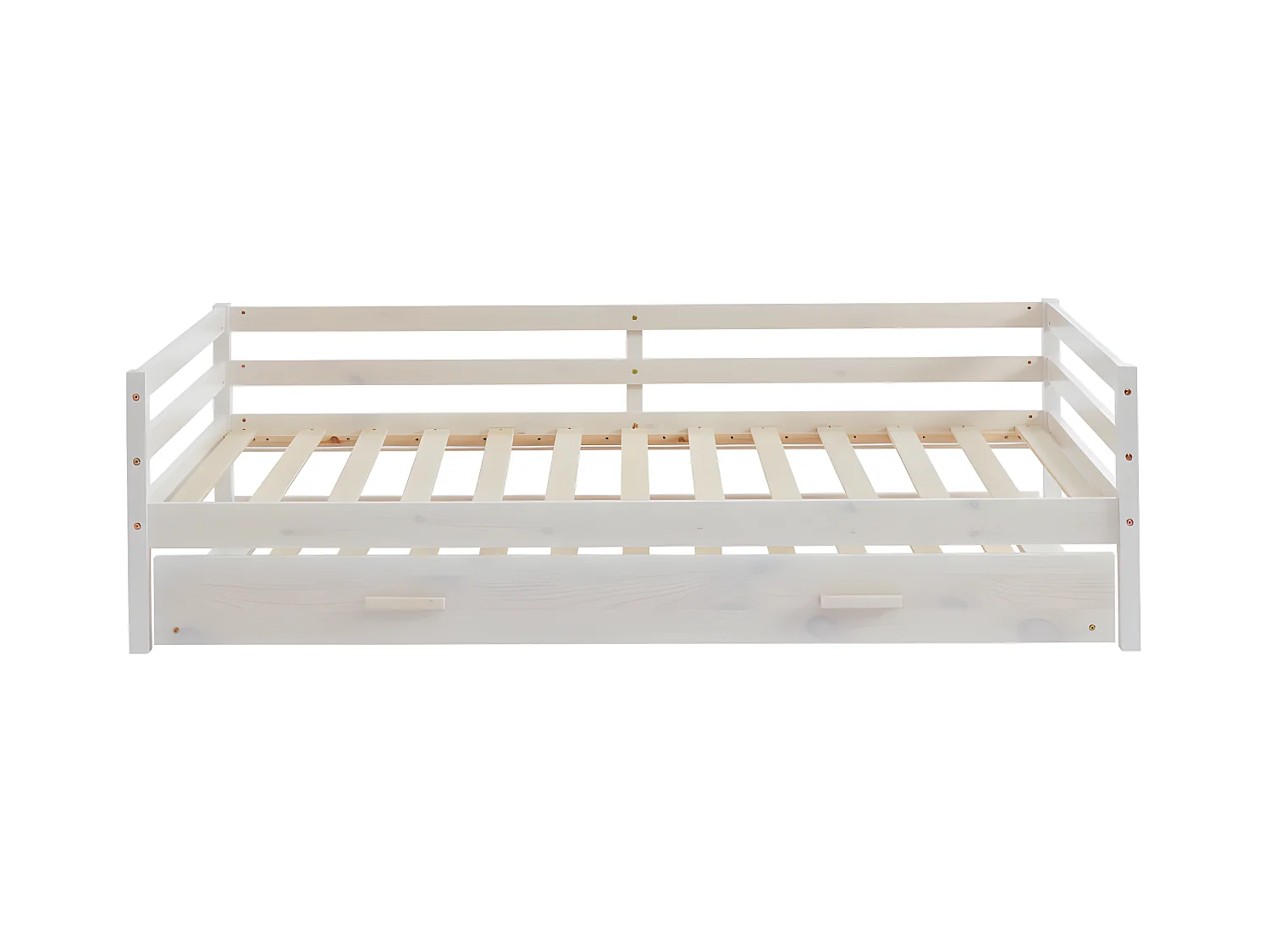 Cama nido AEDAN II - 2 x 90 x 190 cm - Pino macizo y MDF - Blanca