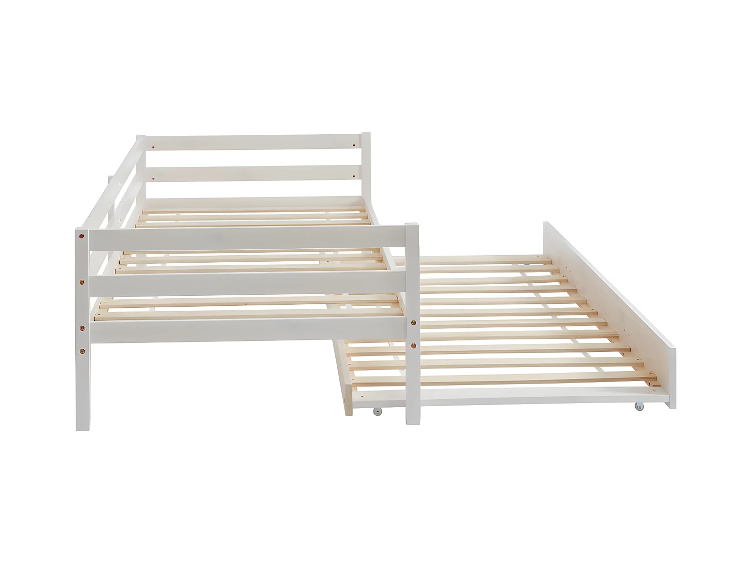 Cama nido AEDAN II - 2 x 90 x 190 cm - Pino macizo y MDF - Blanca
