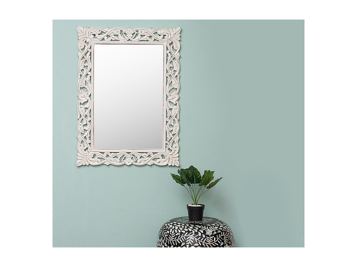 Espejo de pared esculpido de estilo barroco MANELE - Ancho 60 x Alt. 80