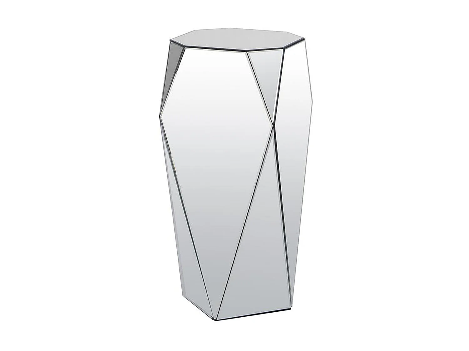 Table d'appoint en MDF et miroir - Coloris : Argent - SIGRID de Pascal MORABITO