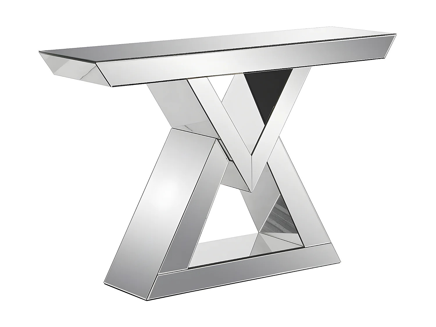 Console en MDF et miroir - Coloris : Argent - ISIDA de Pascal MORABITO