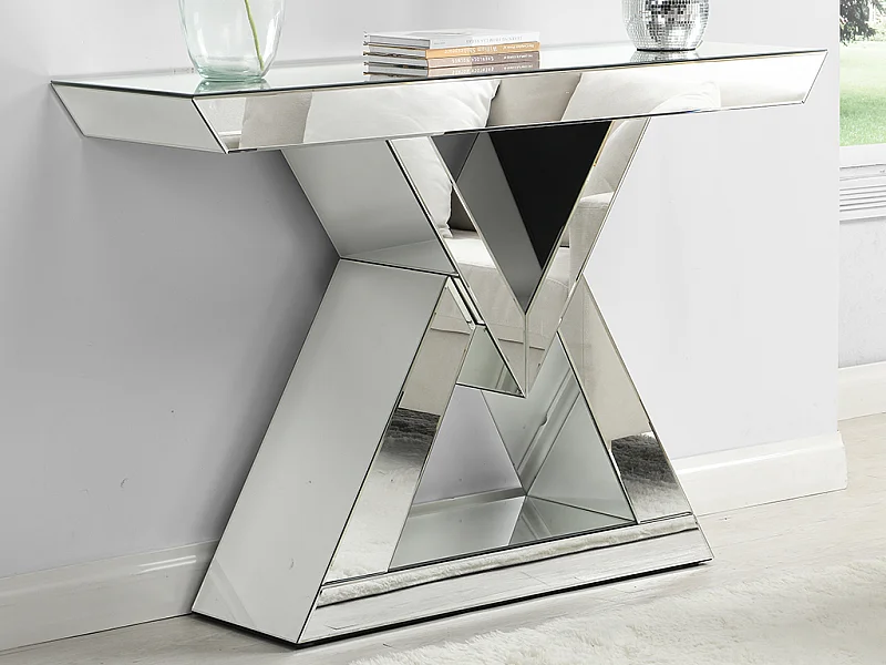 Console en MDF et miroir - Coloris : Argent - ISIDA de Pascal MORABITO