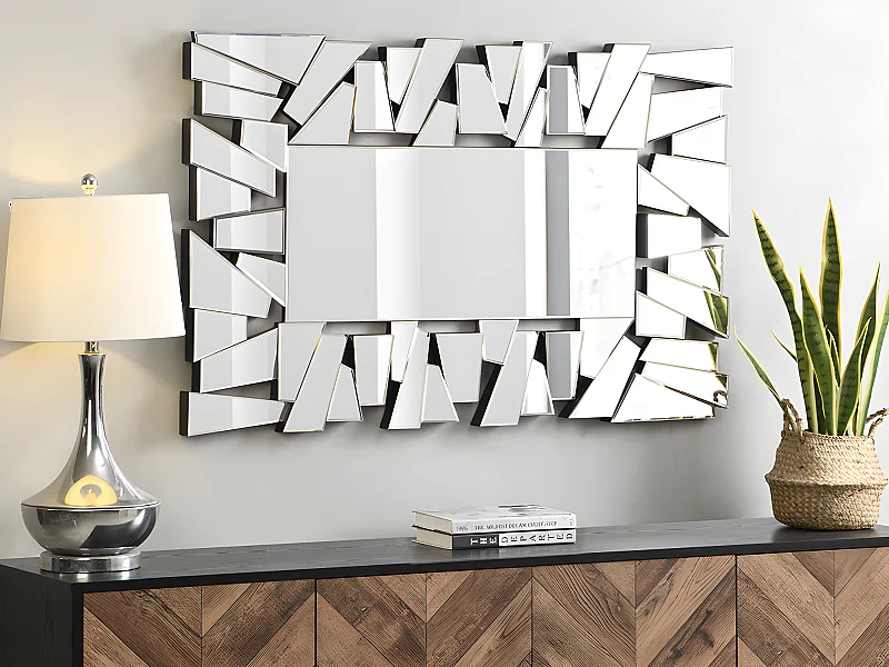 Miroir mural en inox - L. 120 x  H. 76 cm - UYUNI