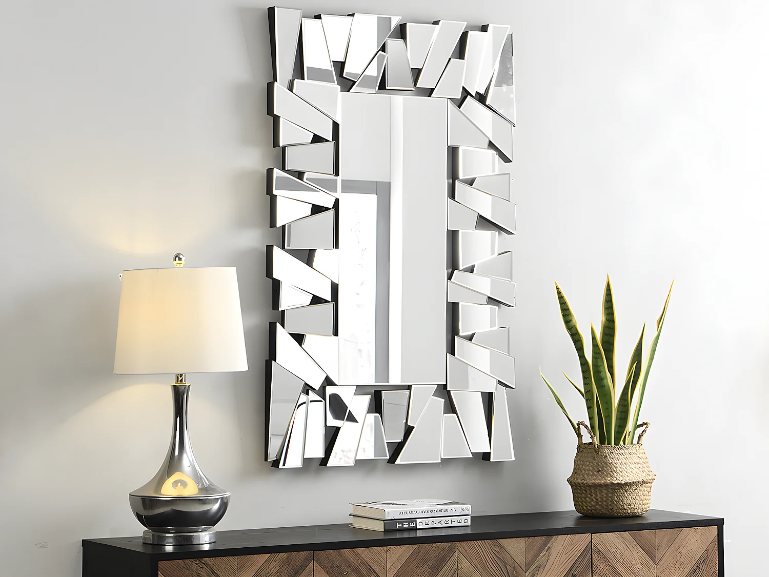Miroir mural en inox - L. 120 x  H. 76 cm - UYUNI