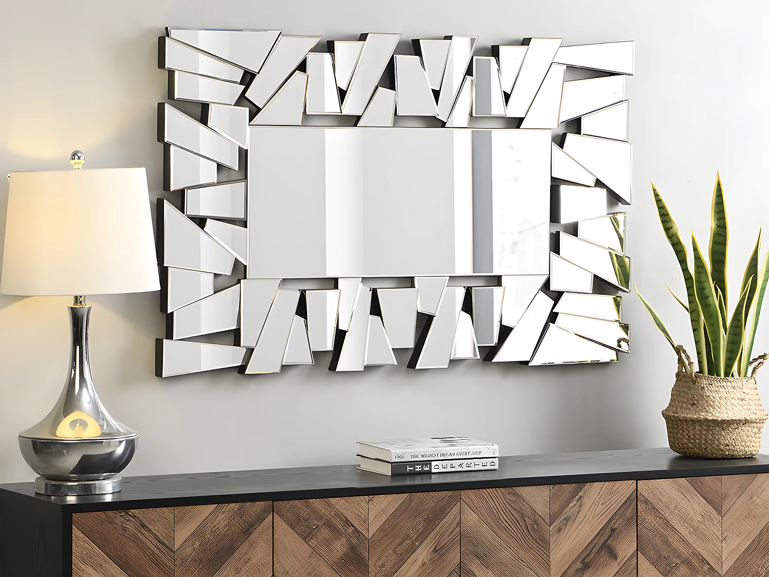 Miroir mural en inox - L. 120 x  H. 76 cm - UYUNI