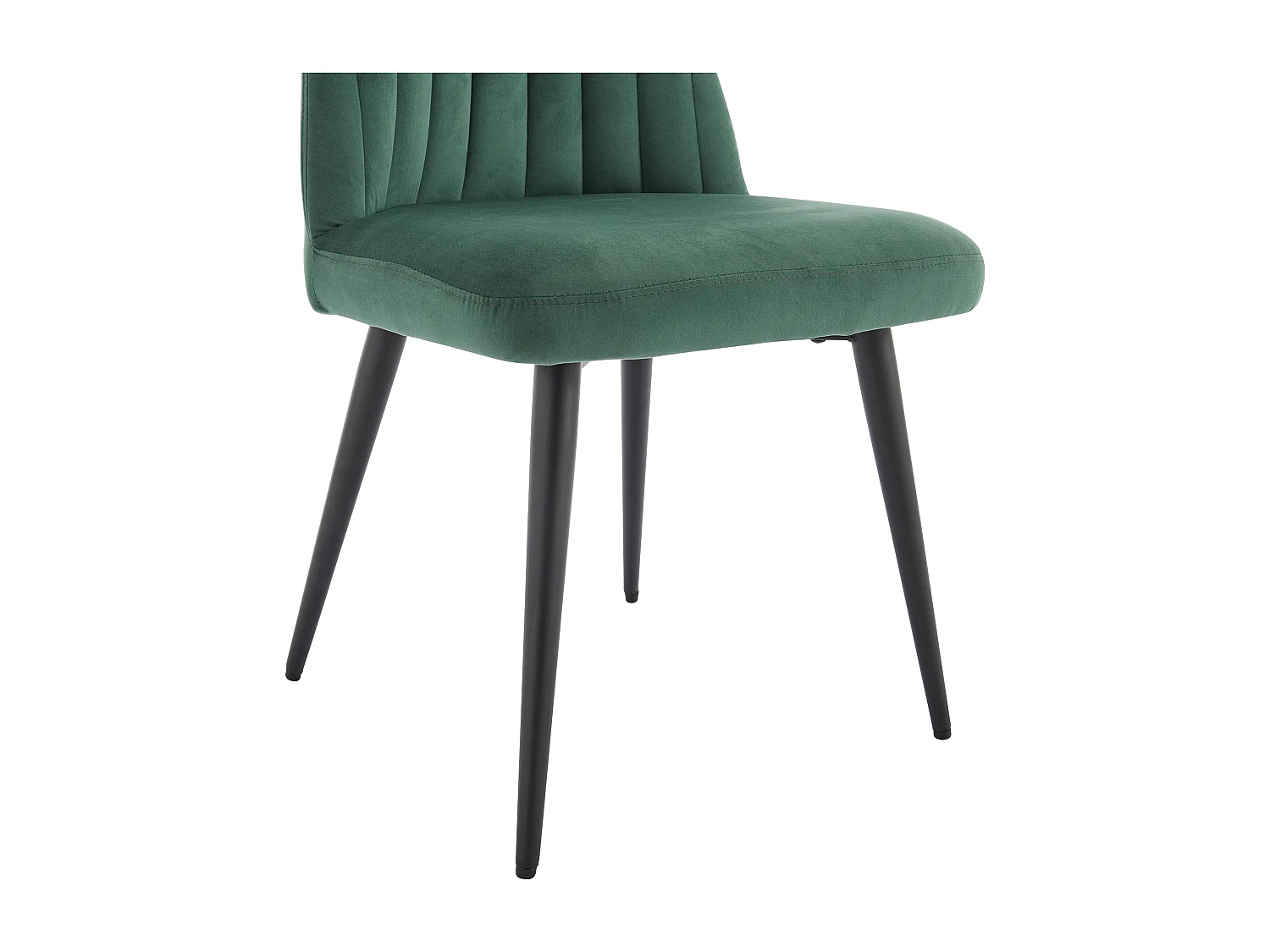 Juego de 6 sillas ELEANA - Terciopelo y metal negro - Verde