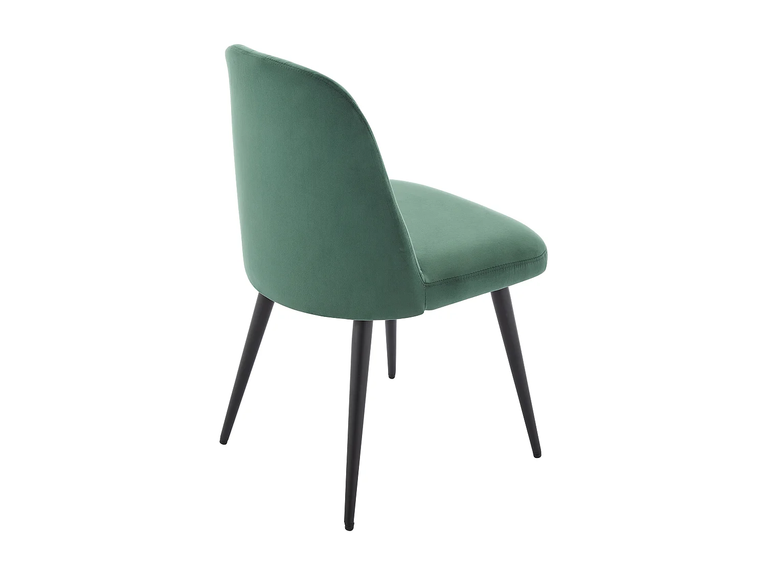 Juego de 6 sillas ELEANA - Terciopelo y metal negro - Verde