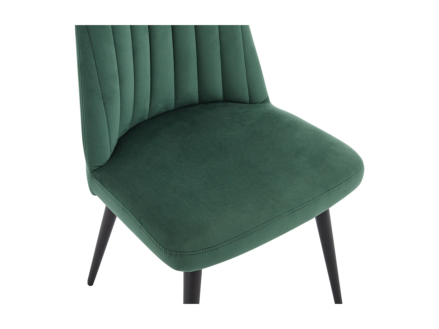 Lot de 6 chaises en velours et métal noir - Vert - ELEANA