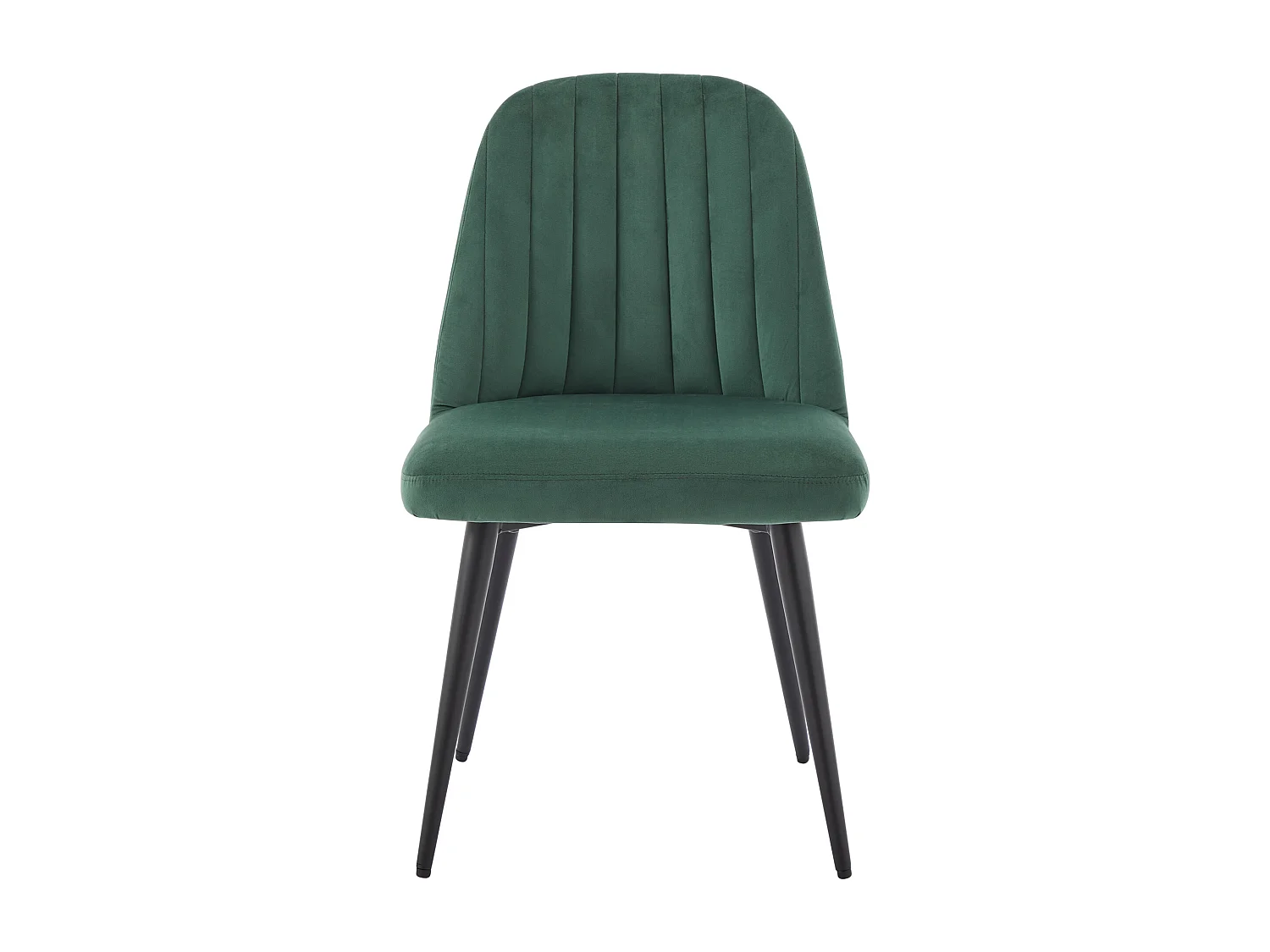 Lot de 6 chaises en velours et métal noir - Vert - ELEANA