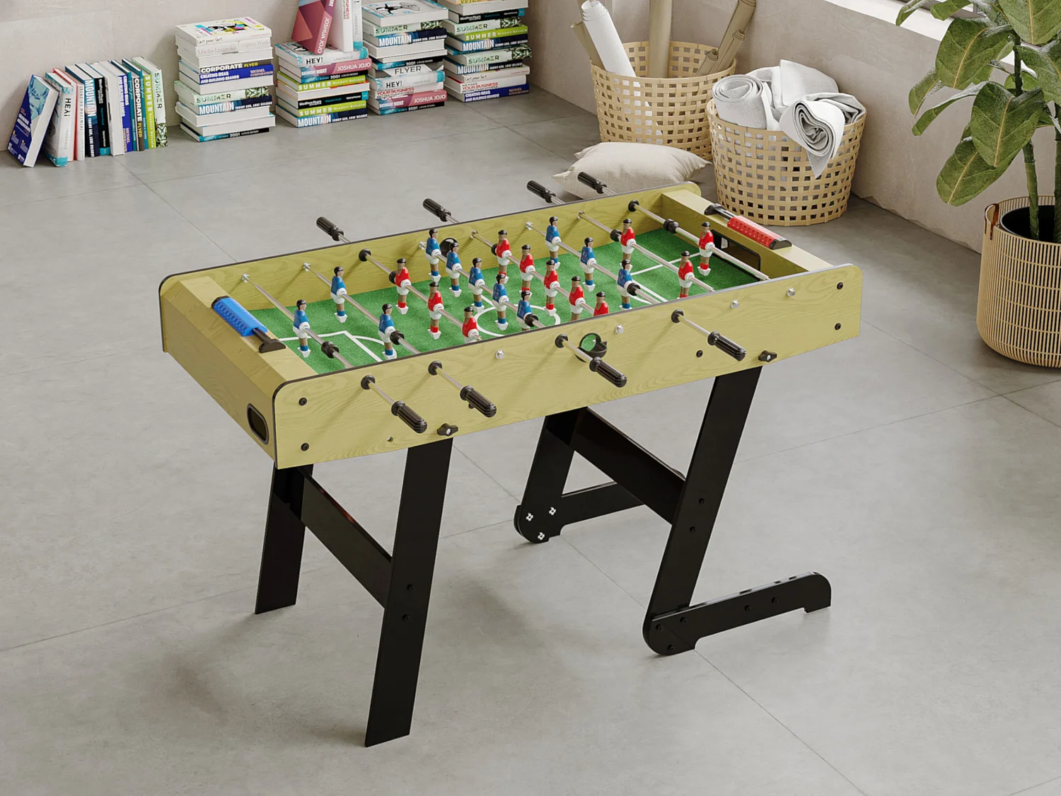 Baby foot pliable naturel clair en MDF -  L121 x L61 x H79 cm - HORTON