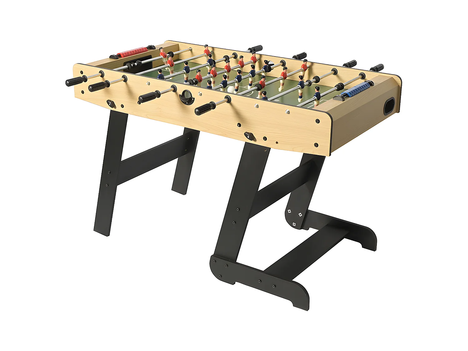 Futbolín plegable natural claro de MDF - Ancho 121 x Prof. 61 x Alt. 79 cm - HORTON