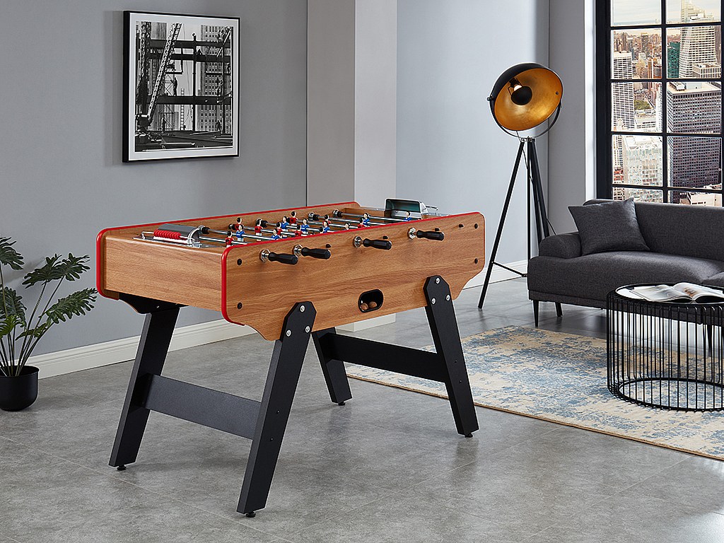 Produktbild von VEVOR Kickertisch, 48-Zoll-Standardgröße Für Zuhause, Familie Und Spielzimmer, Inklusive Fußball-Set Mit 2 Bällen Und Getränkehaltern