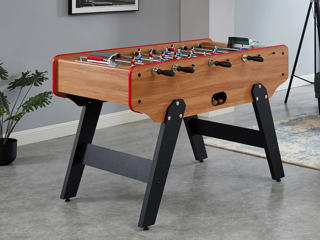 Futbolín PAULO de MDF - Ancho 153 x Prof. 77.6 x Alt. 96 cm - Color roble