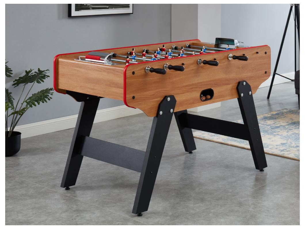 Tischfußballtisch - MDF - 153 x 77,6 x 96 cm - Eichefarben - PAULO