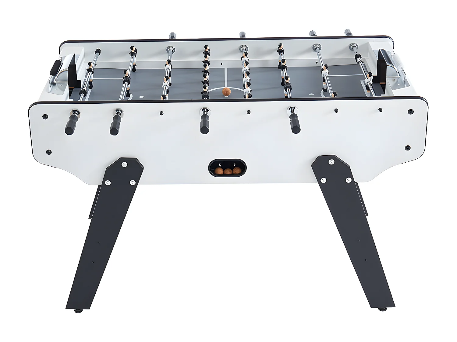 Baby foot style industriel en MDF - L153 x P77.6 x H96 cm - Blanc - SUAREZ