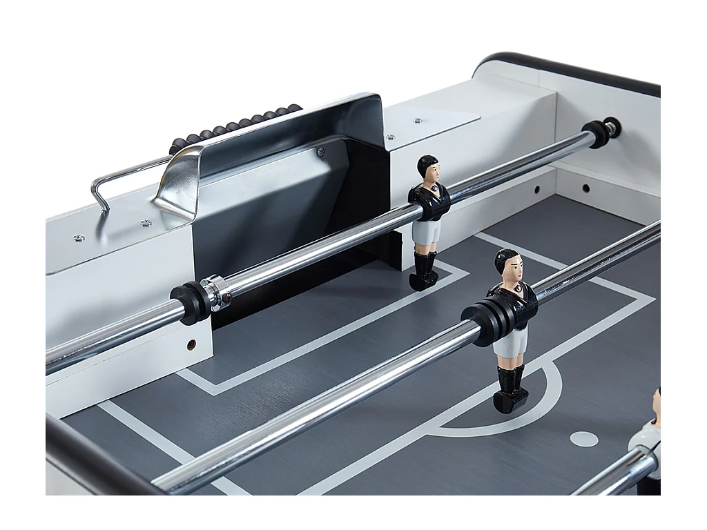 Baby foot style industriel en MDF - L153 x P77.6 x H96 cm - Blanc - SUAREZ