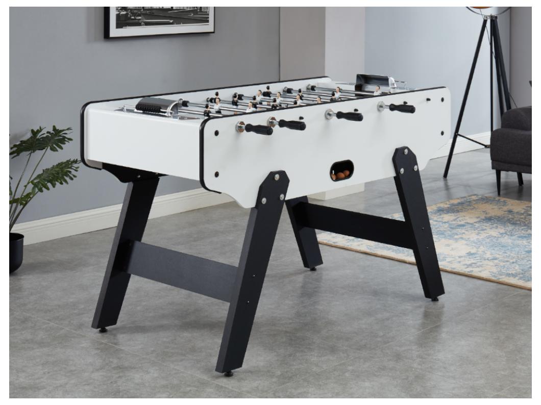 Tischfußballtisch - MDF - 153 x 77,6 x 96 cm - Weiß - SUAREZ