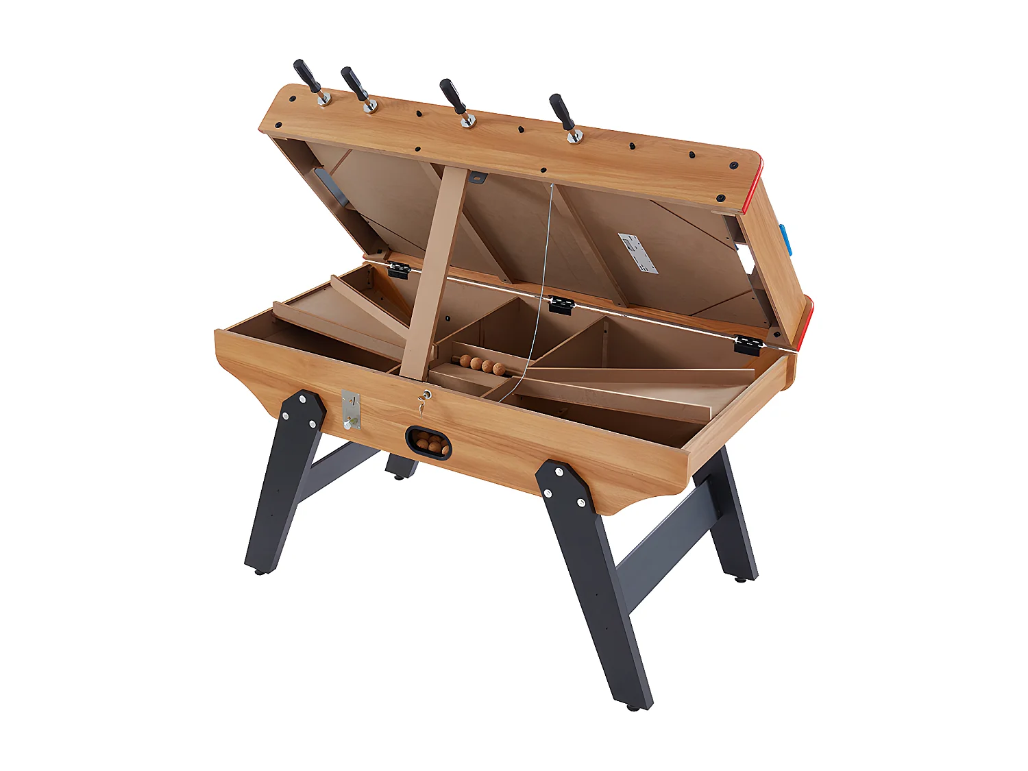 Tischfußballtisch mit Münzeinwurf - 153 x 77,6 x 96 cm - MDF - Eichefarben - HENRY