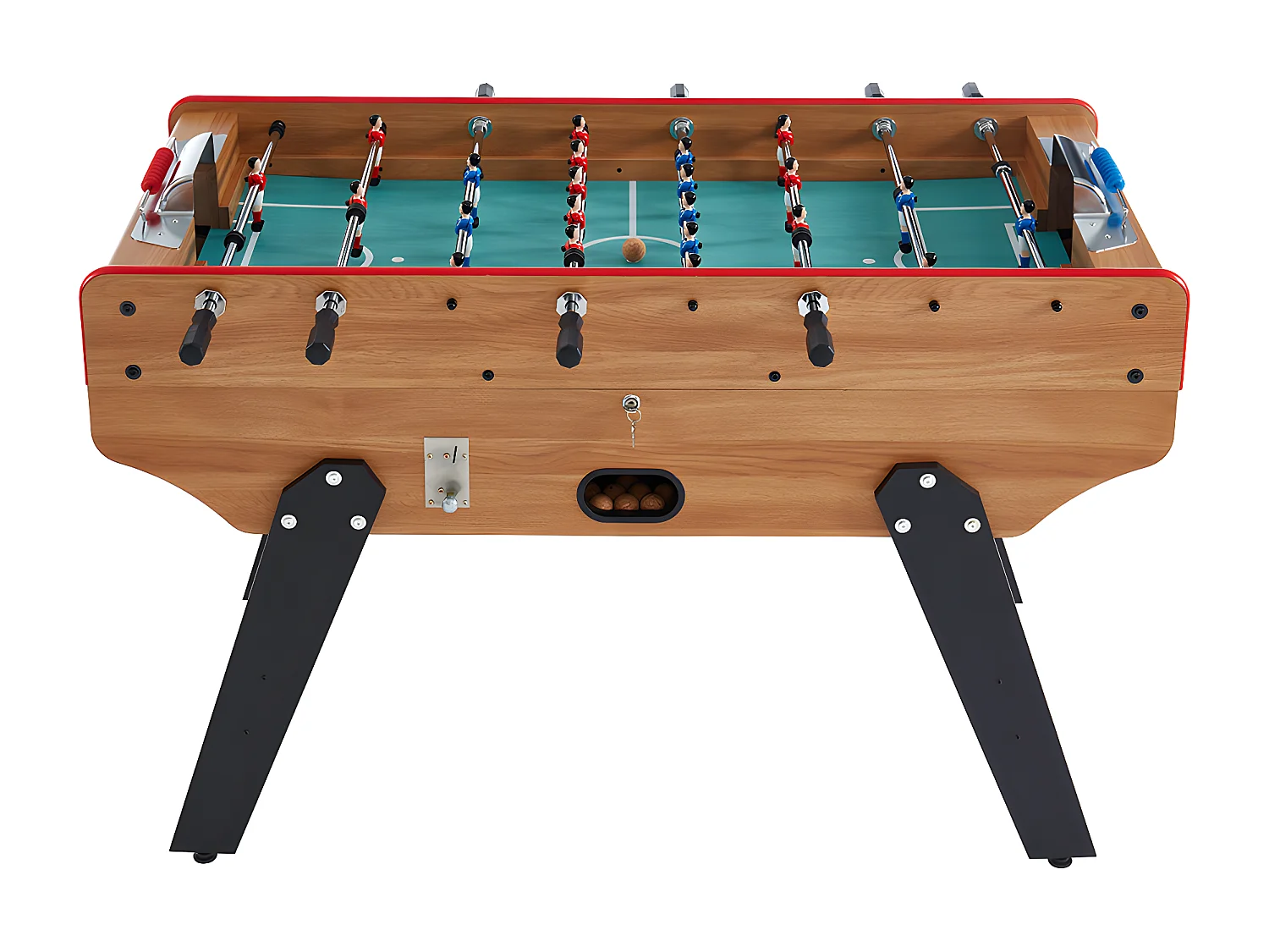 Tischfußballtisch mit Münzeinwurf - 153 x 77,6 x 96 cm - MDF - Eichefarben - HENRY
