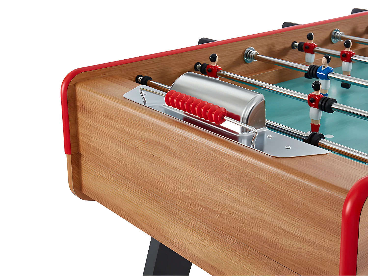 Tischfußballtisch mit Münzeinwurf - 153 x 77,6 x 96 cm - MDF - Eichefarben - HENRY