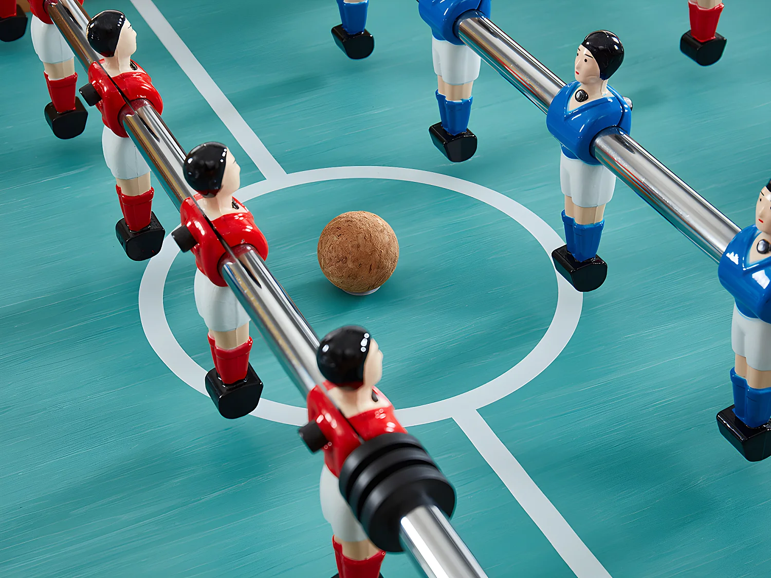 Tischfußballtisch mit Münzeinwurf - 153 x 77,6 x 96 cm - MDF - Eichefarben - HENRY