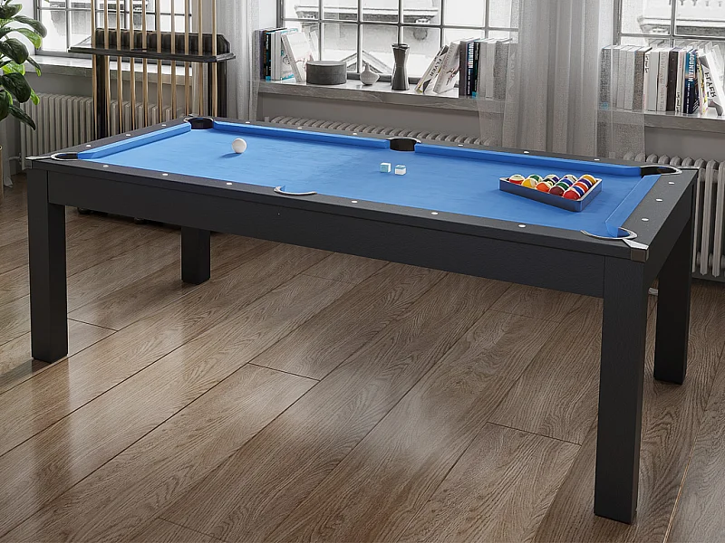 Table transformable noire - Billard & Ping-pong - L182 x l102 x H80 cm - SOUSA