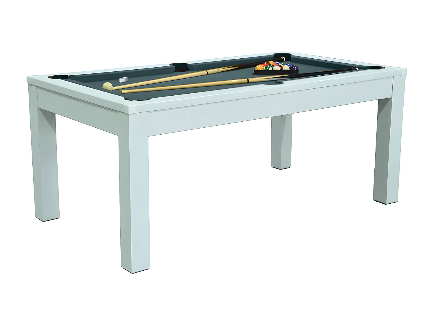 Multifunktionstisch - Billard & Tischtennis - 182 x 102 x 80 cm - Weiß - HENK