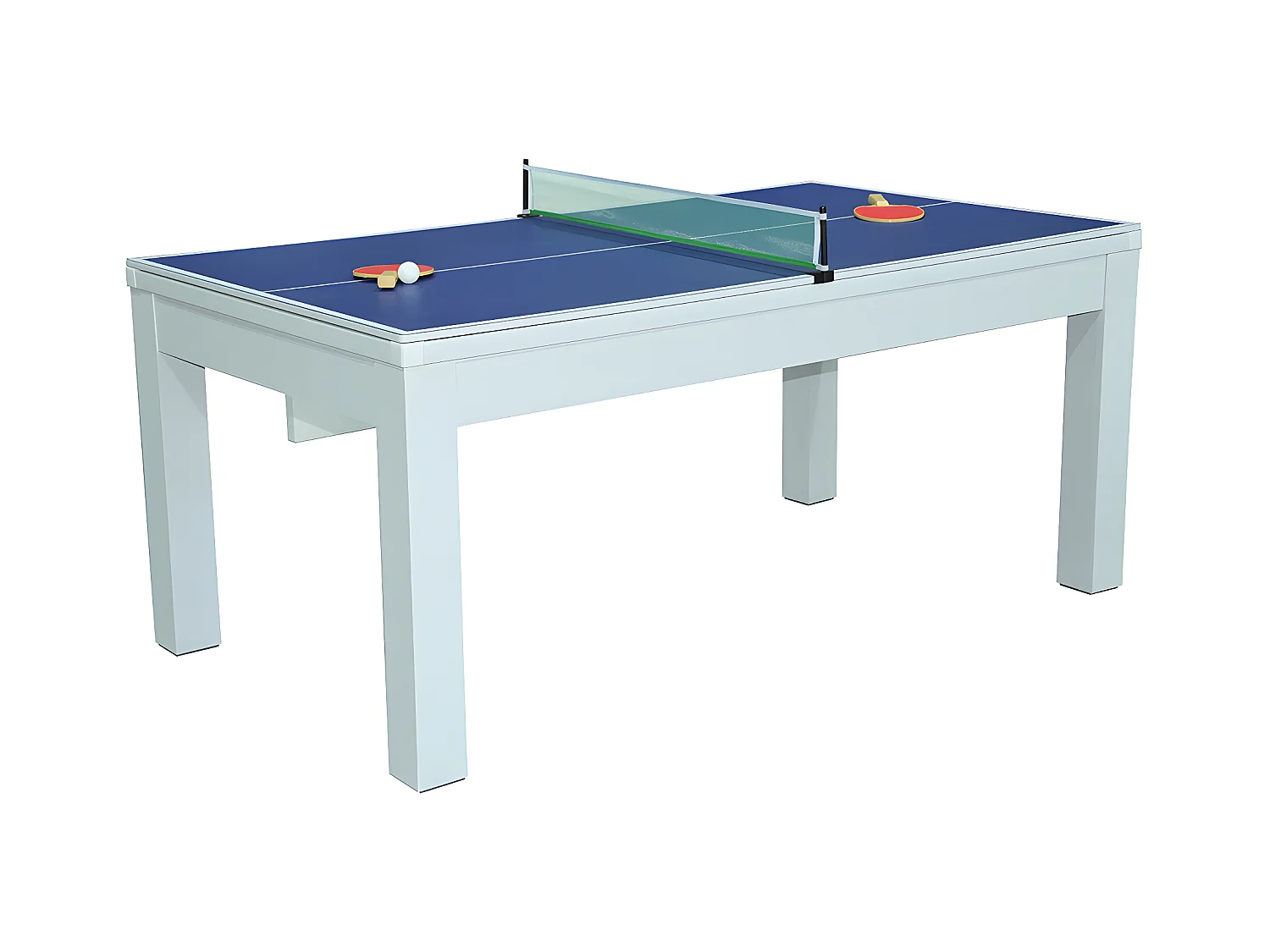 Table transformable blanche - Billard & Ping-pong - L182 x l102 x H80 cm - HENK