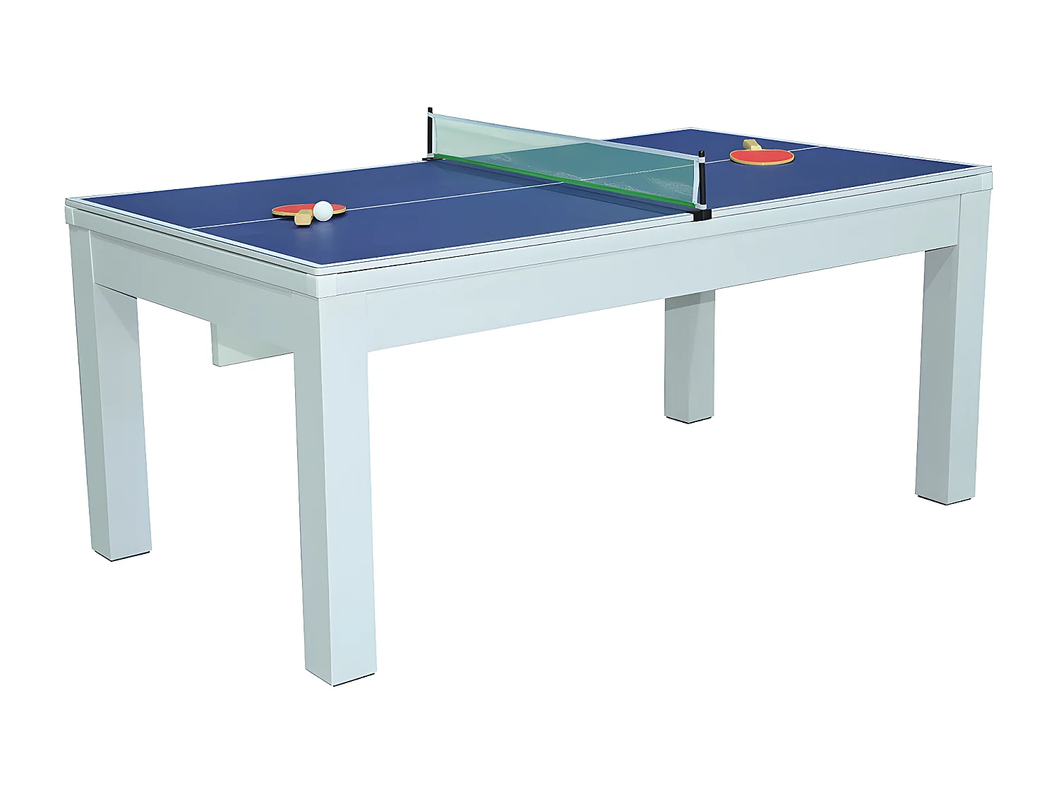 Multifunktionstisch - Billard & Tischtennis - 182 x 102 x 80 cm - Weiß - HENK
