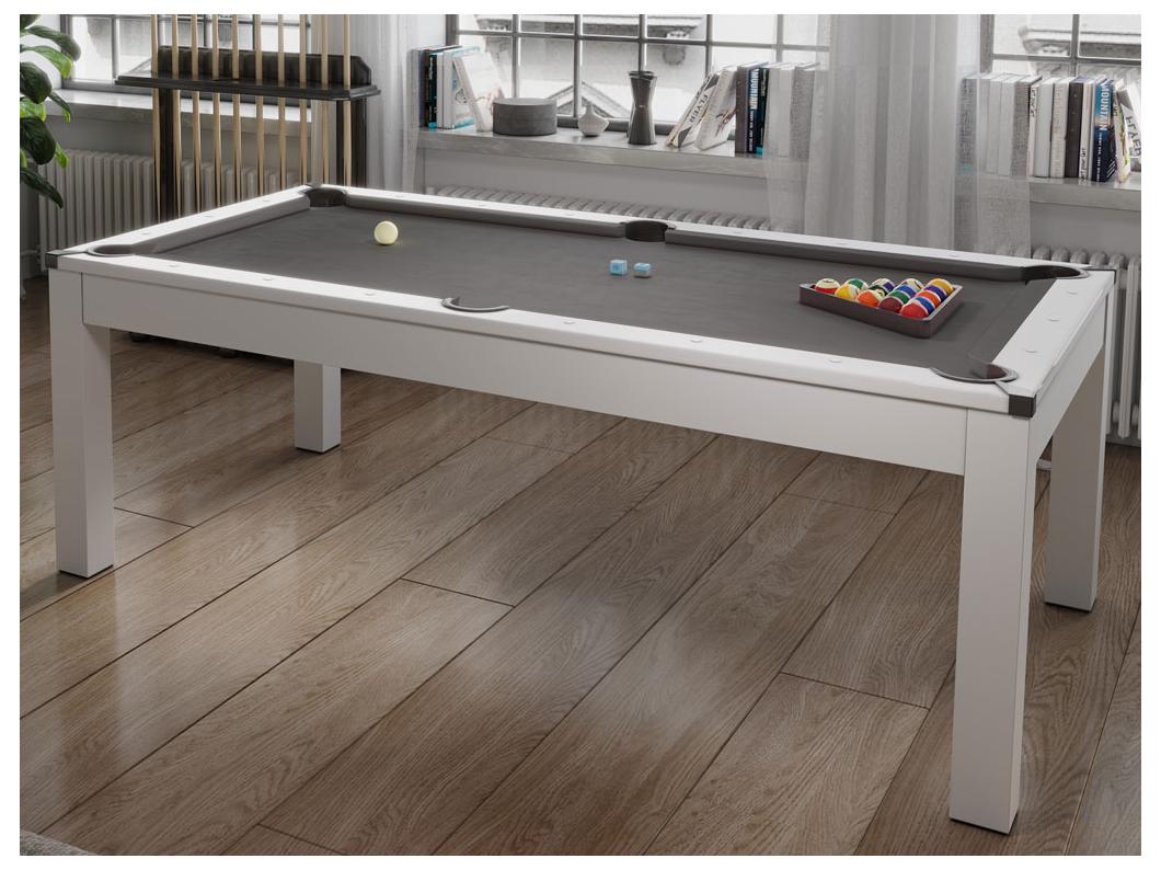 Mesa transformable blanca - Billar y ping pong - Ancho 182 x Prof. 102 x Alt. 80 cm - HENK