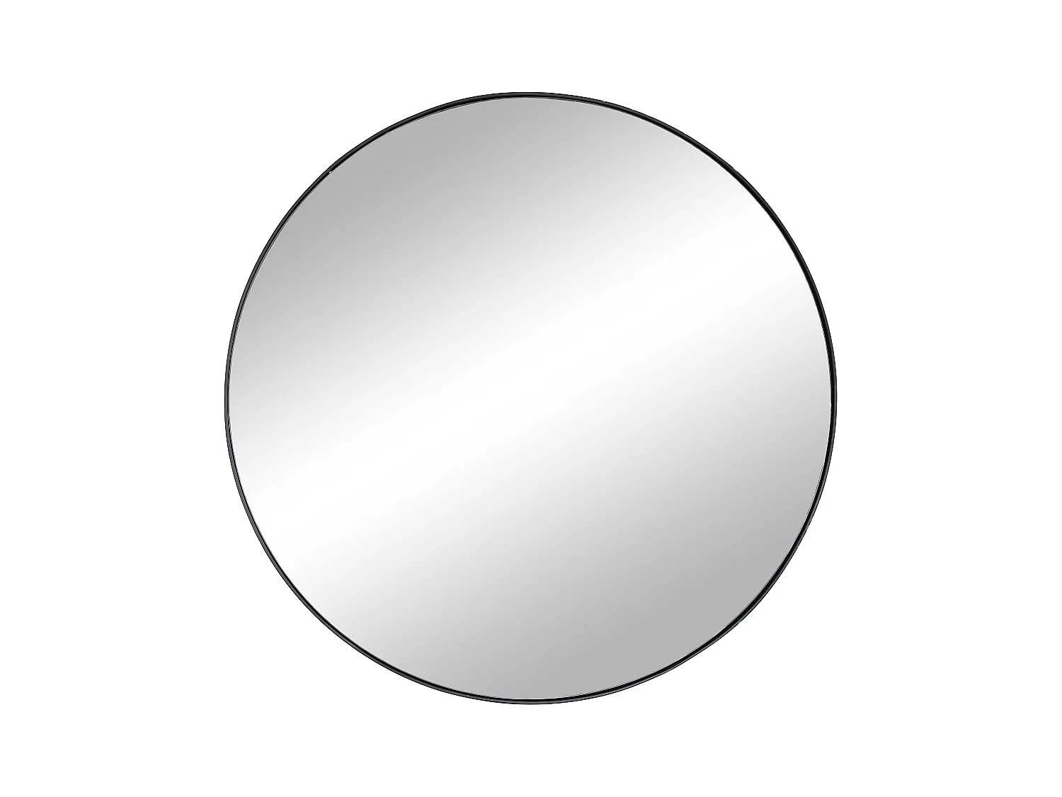 Lustro ścienne okrągłe z metalu – śr. 80 cm – kolor czarny – JAFFREL