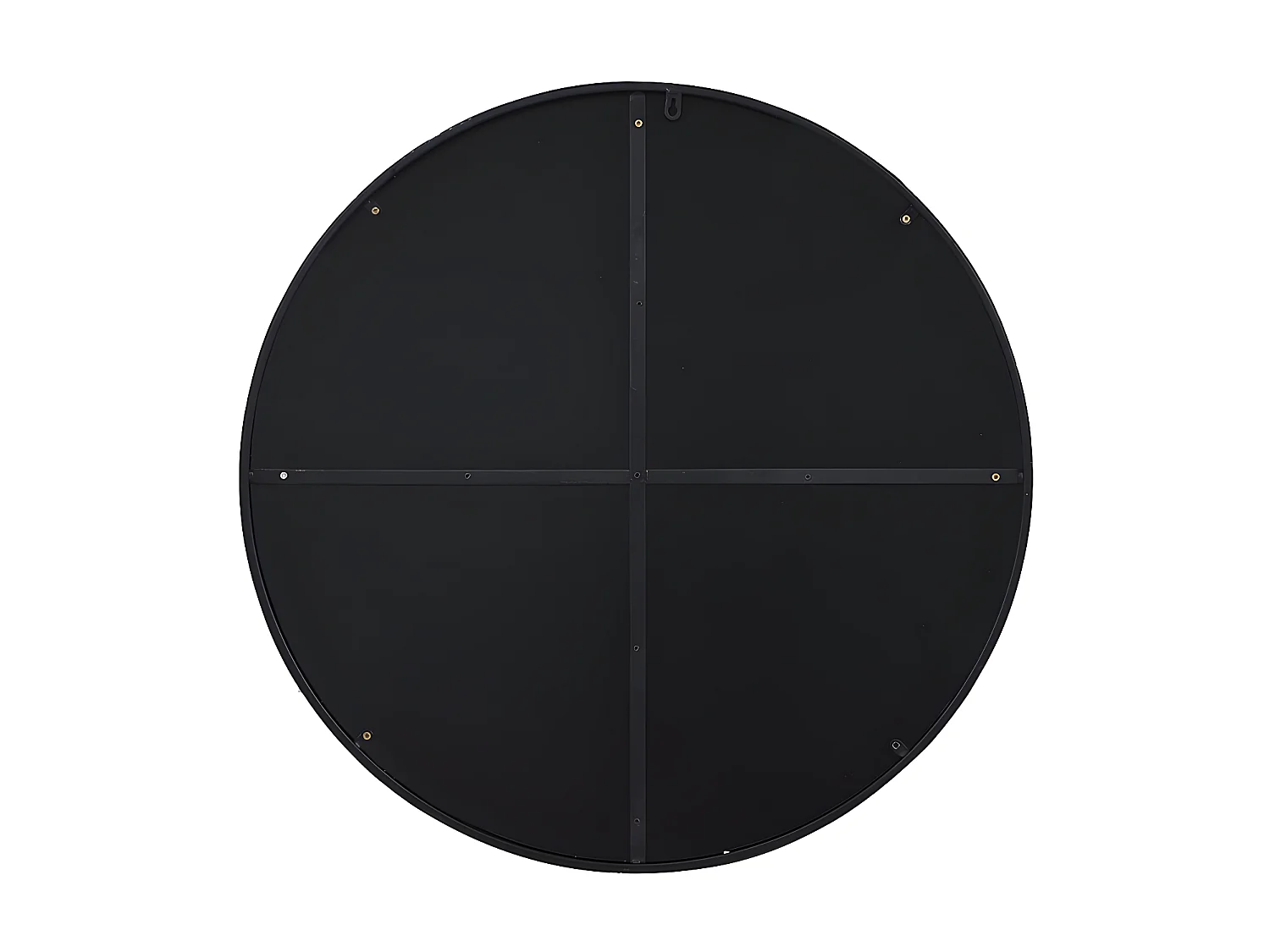 Ronde metalen wandspiegel - D.80 cm - Zwart - JAFFREL