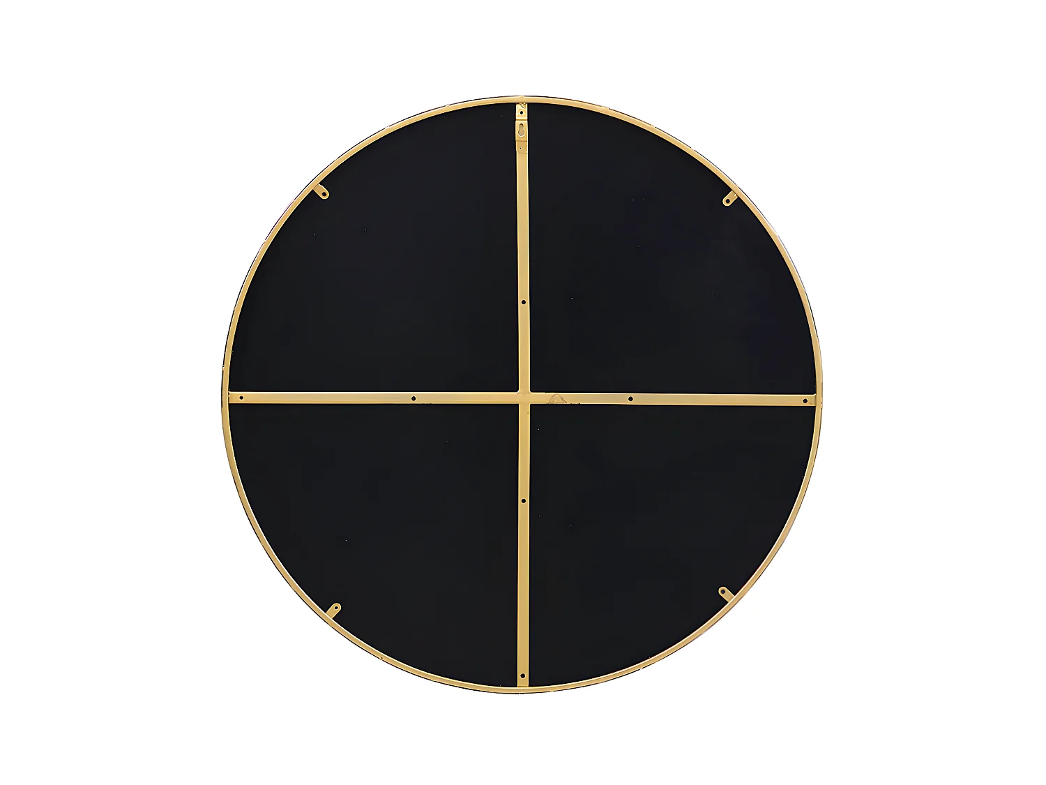 Espejo redondo de pared de metal - D.80 cm - Dorado - JAFFREL