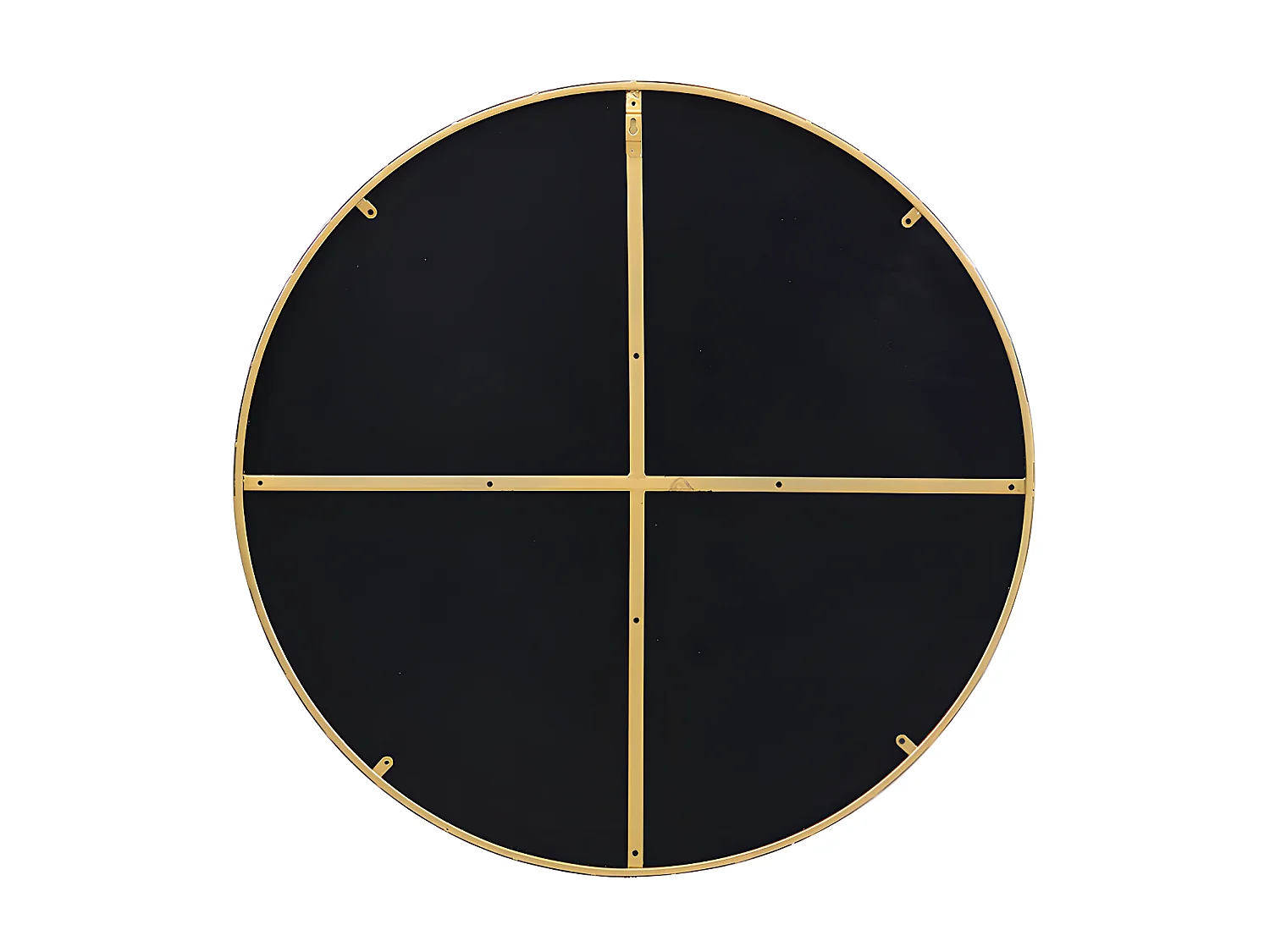 Specchio a muro rotondo D.80 cm in Metallo Dorato - JAFFREL