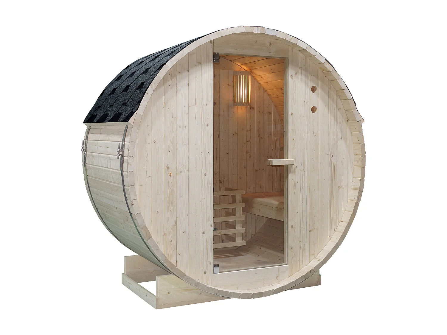 Sauna extérieur en tonneau 2 places - L185 x P120 x H190 cm - ISOKYRO