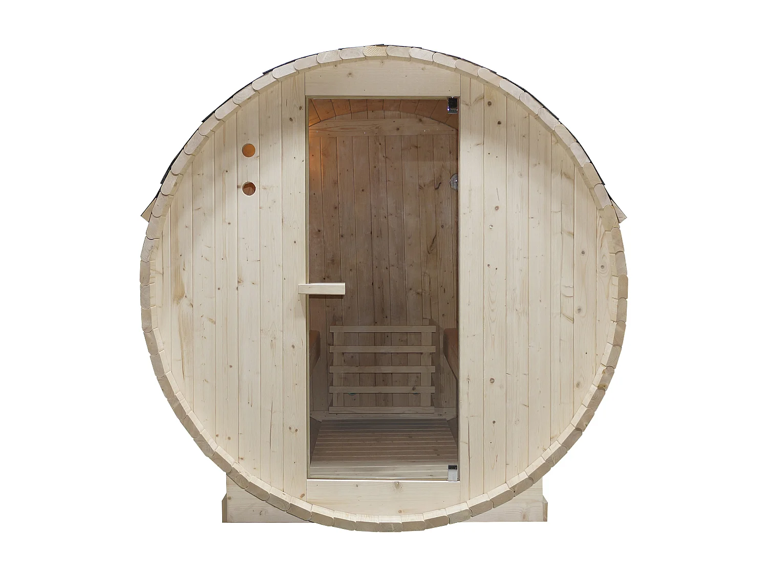 Sauna extérieur en tonneau 4 places - L185 x P180 x H190 cm - ISOKYRO