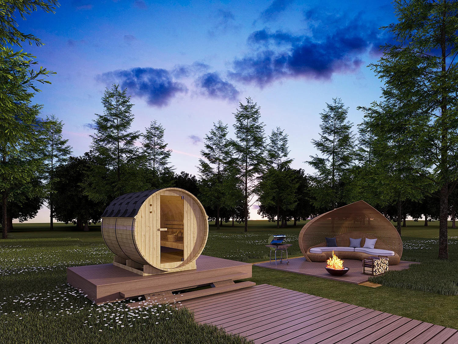 Sauna de exterior de 6 lugares C185 x L220 x A190 cm - ISOKYRO