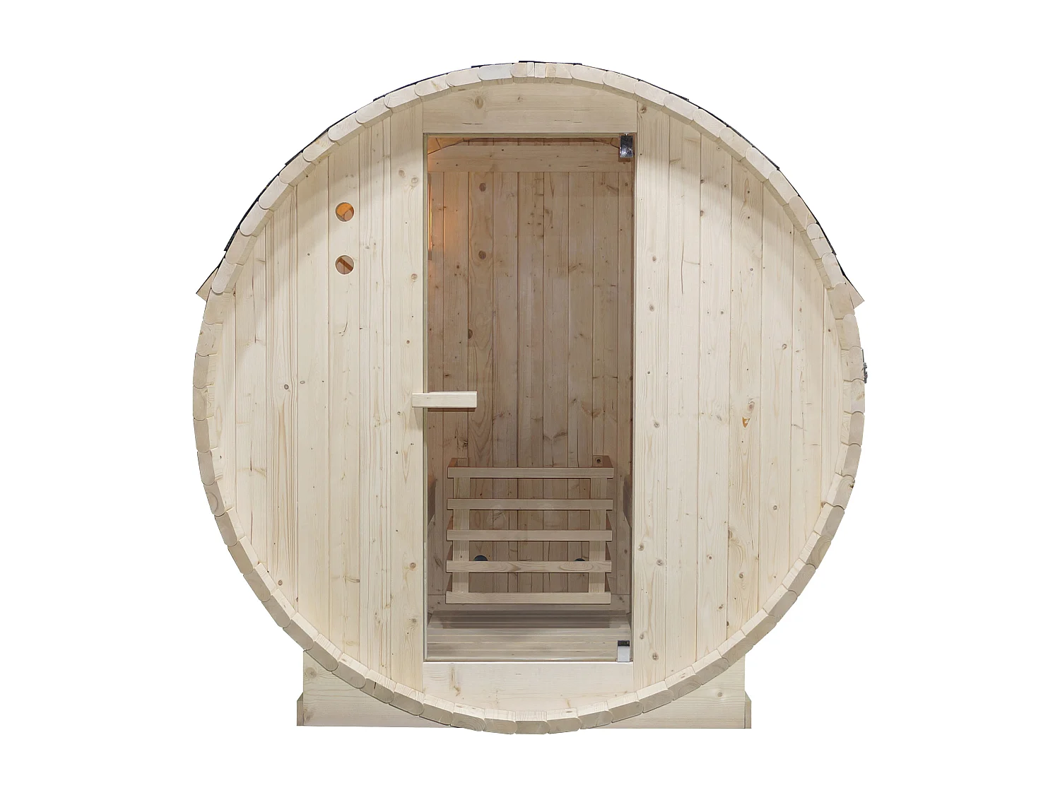Sauna extérieur en tonneau 6 places - L185 x P220 x H190 cm - ISOKYRO