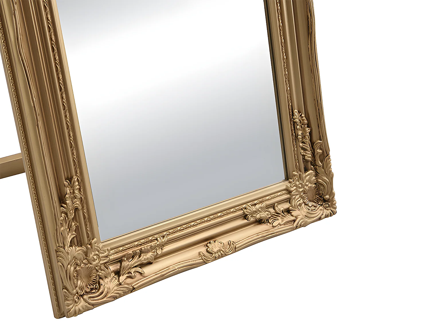 Standspiegel mit Zierleiste - Eukalyptusholz -  50 x 170 cm - Goldfarben - HONORE