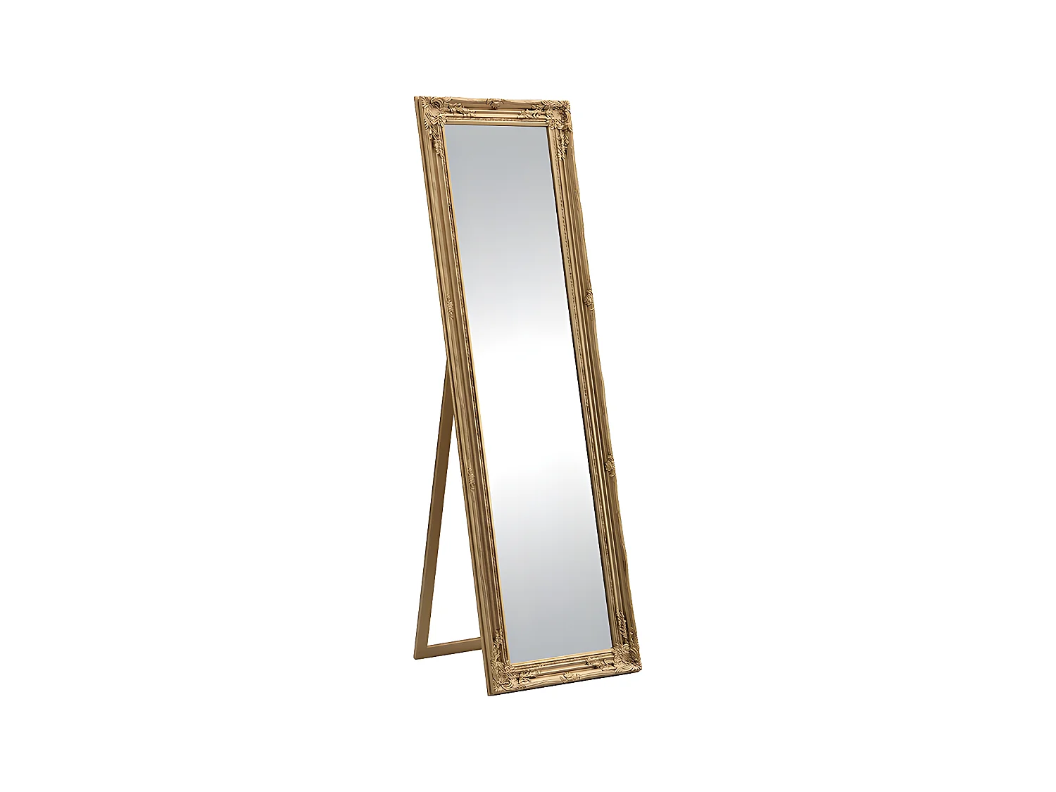 Miroir sur pied en bois d'eucalyptus - L. 50 x H. 170 cm - Doré - HONORE
