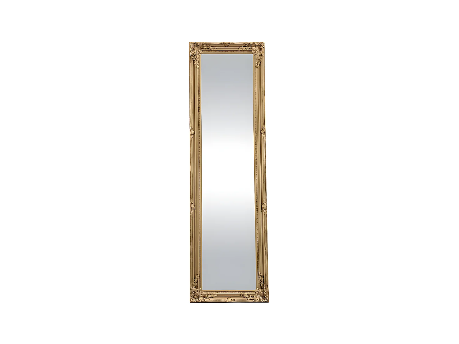 Miroir sur pied en bois d'eucalyptus - L. 50 x H. 170 cm - Doré - HONORE