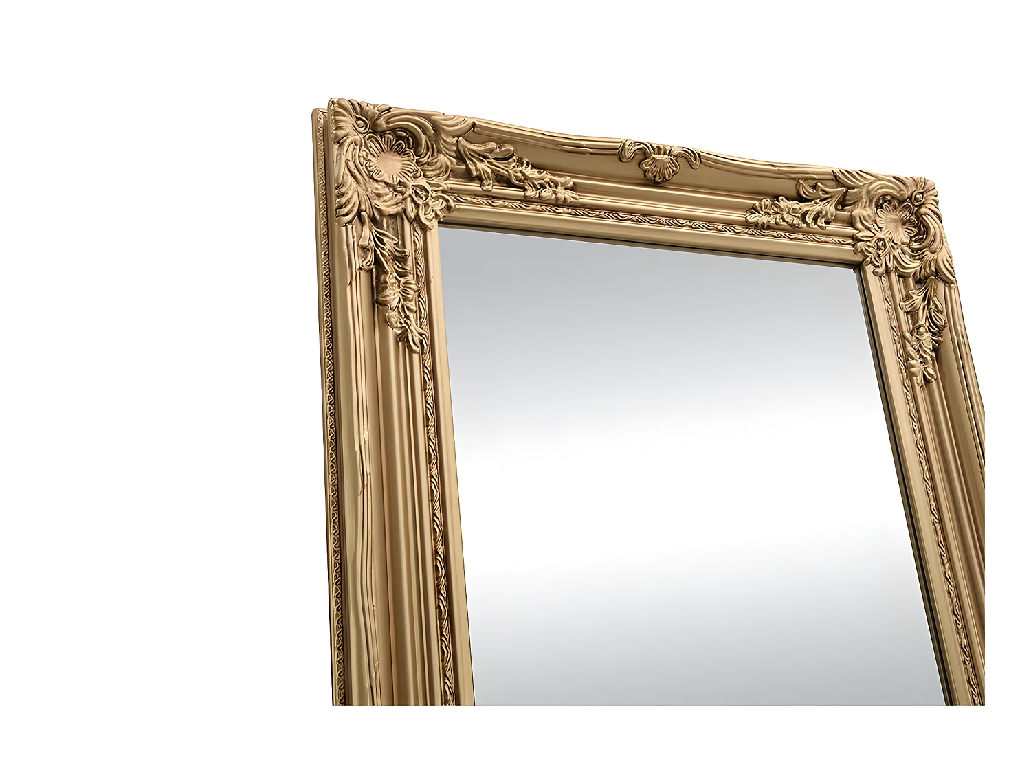 Miroir sur pied en bois d'eucalyptus - L. 50 x H. 170 cm - Doré - HONORE