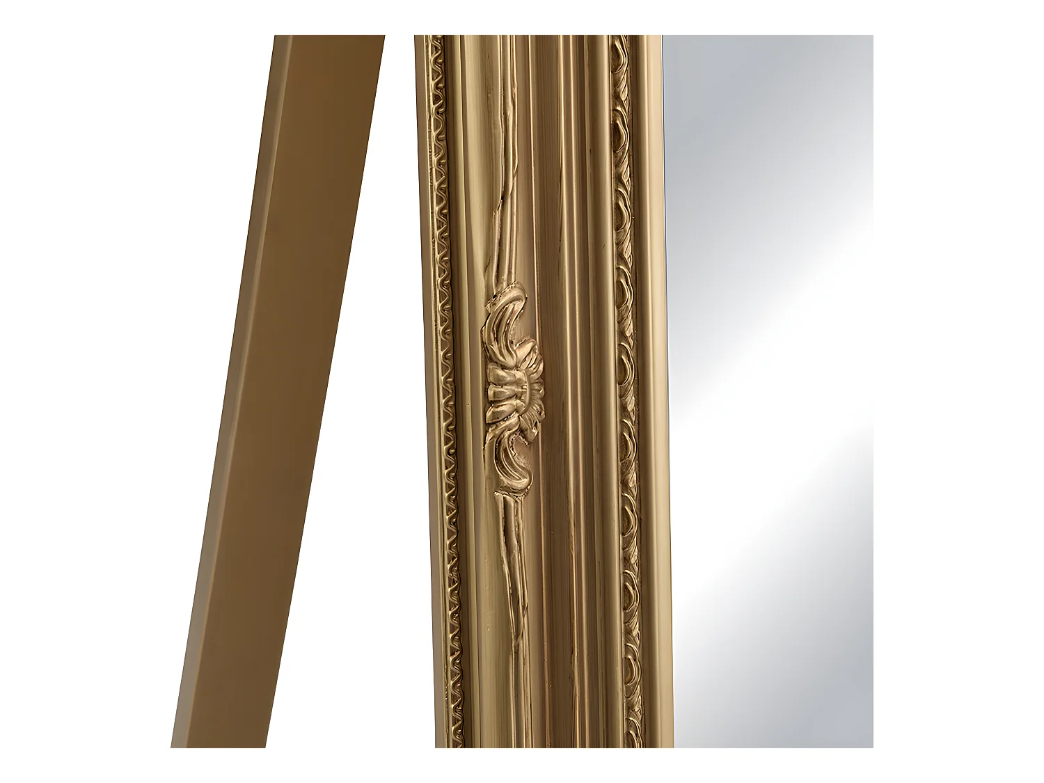 Miroir sur pied en bois d'eucalyptus - L. 50 x H. 170 cm - Doré - HONORE