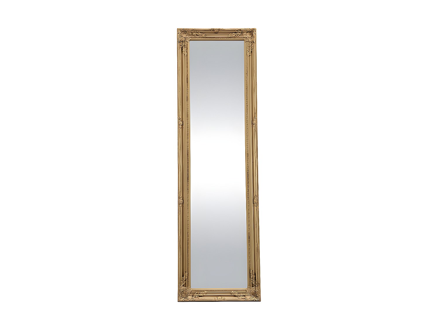 Standspiegel mit Zierleiste - Eukalyptusholz -  50 x 170 cm - Goldfarben - günstig online kaufen