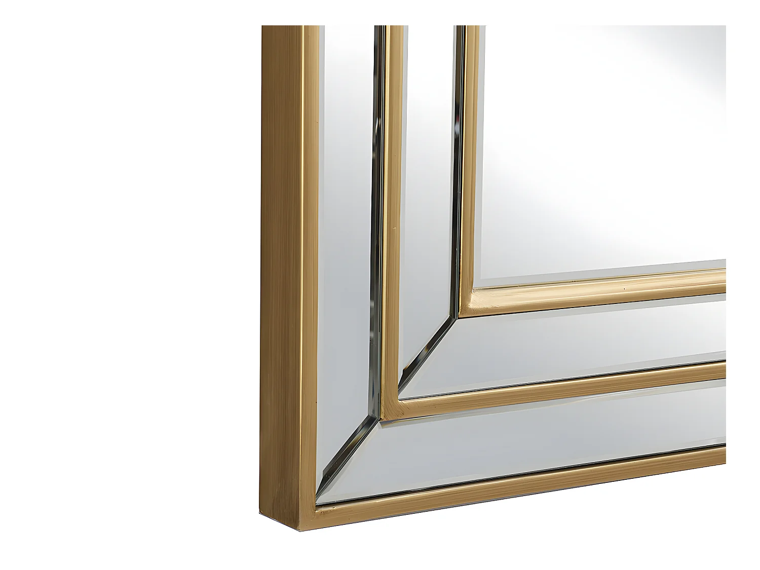 Miroir biseauté en bois d'eucalyptus - L. 60 x H. 90 cm - Doré - BAKOU