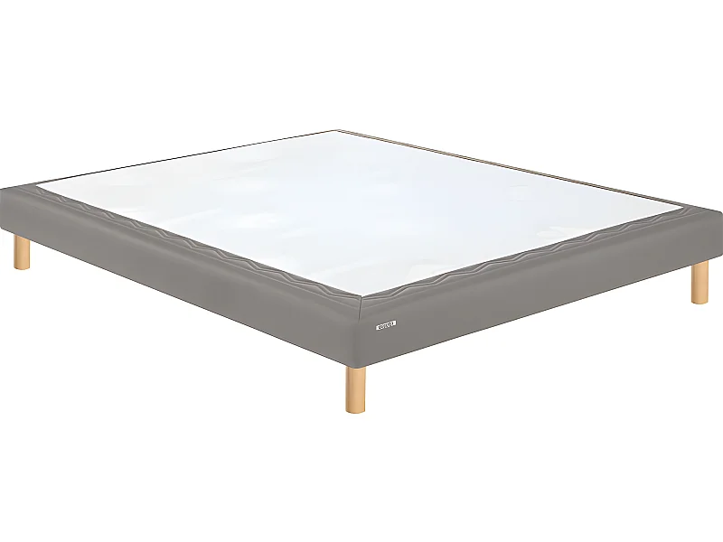 Sommier déco taupe confort medium 15 cm avec pieds Bultex Mediano 160x200