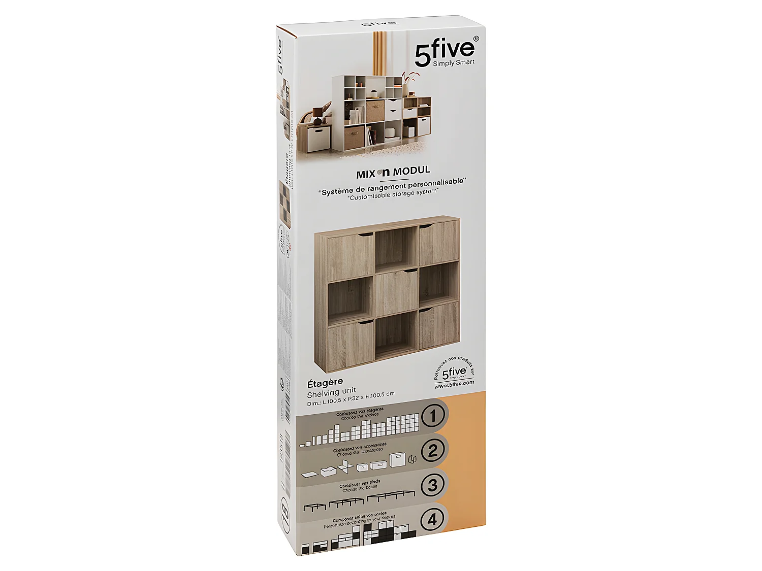 Étagère 9 Cases "Mix Modul" 100cm Naturel