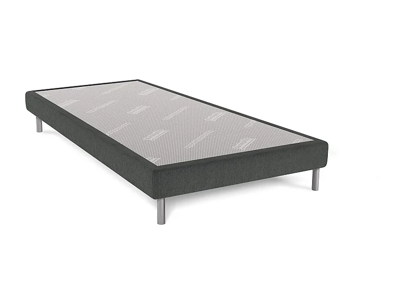 Sommier Dunlopillo Bellini anthracite 15 cm avec pieds 120x190